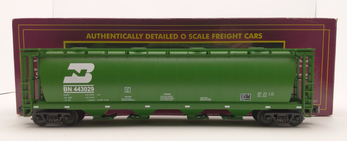 MTH 20-97432 O Gauge Burlington Northern 4-Bay Hopper Car #443029 NIB