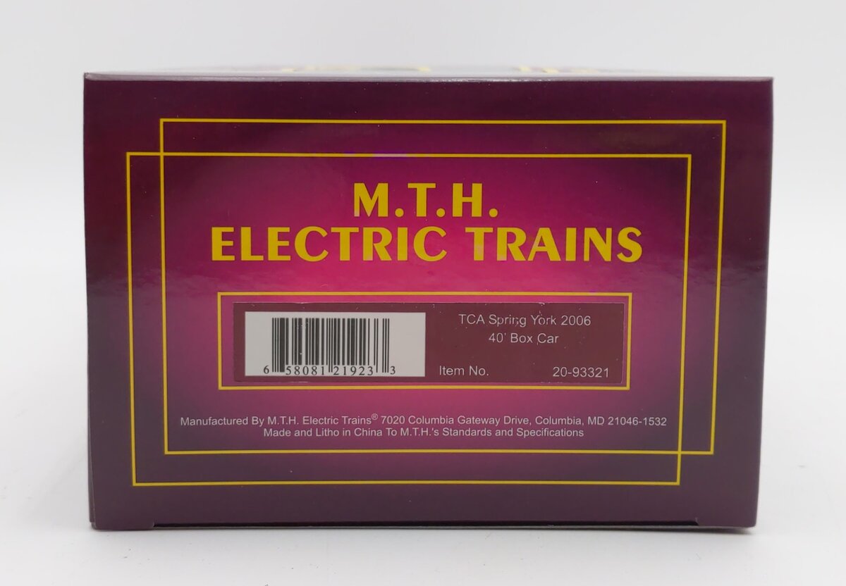MTH 20-93321 O Gauge TCA Spring York 2006 40' Boxcar MT/Box