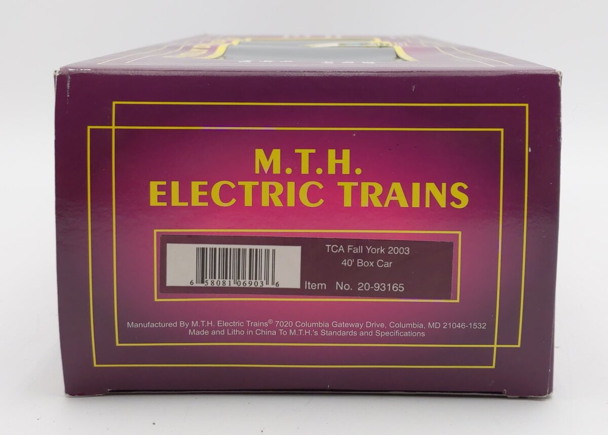 MTH 20-93165 O Gauge TCA Fall York 2003 40' Box Car #2003 NIB
