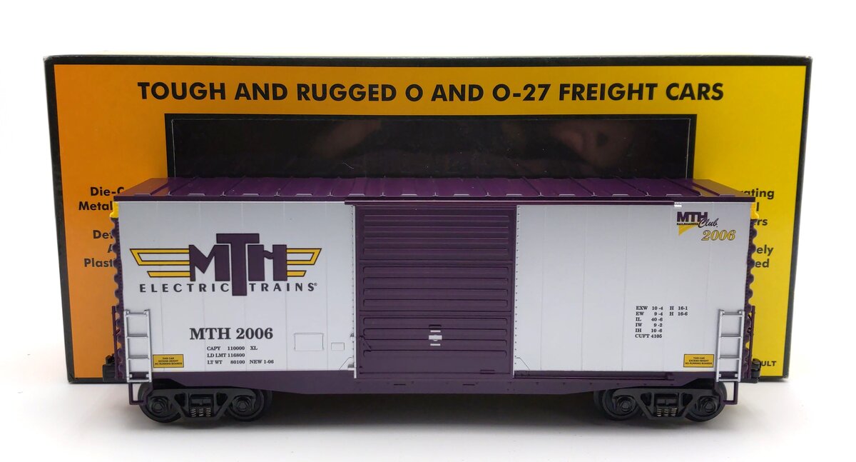 MTH 30-74347 O Gauge MTHRRC-2006 40' High Cube Box Car #2006 (Hi-Rail Wheels) NIB