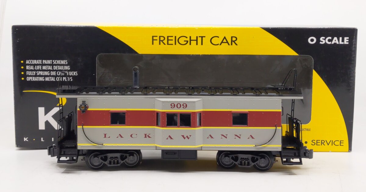 K-Line K612-1471 O Lackawanna Bay Window Caboose #909 LN/Box