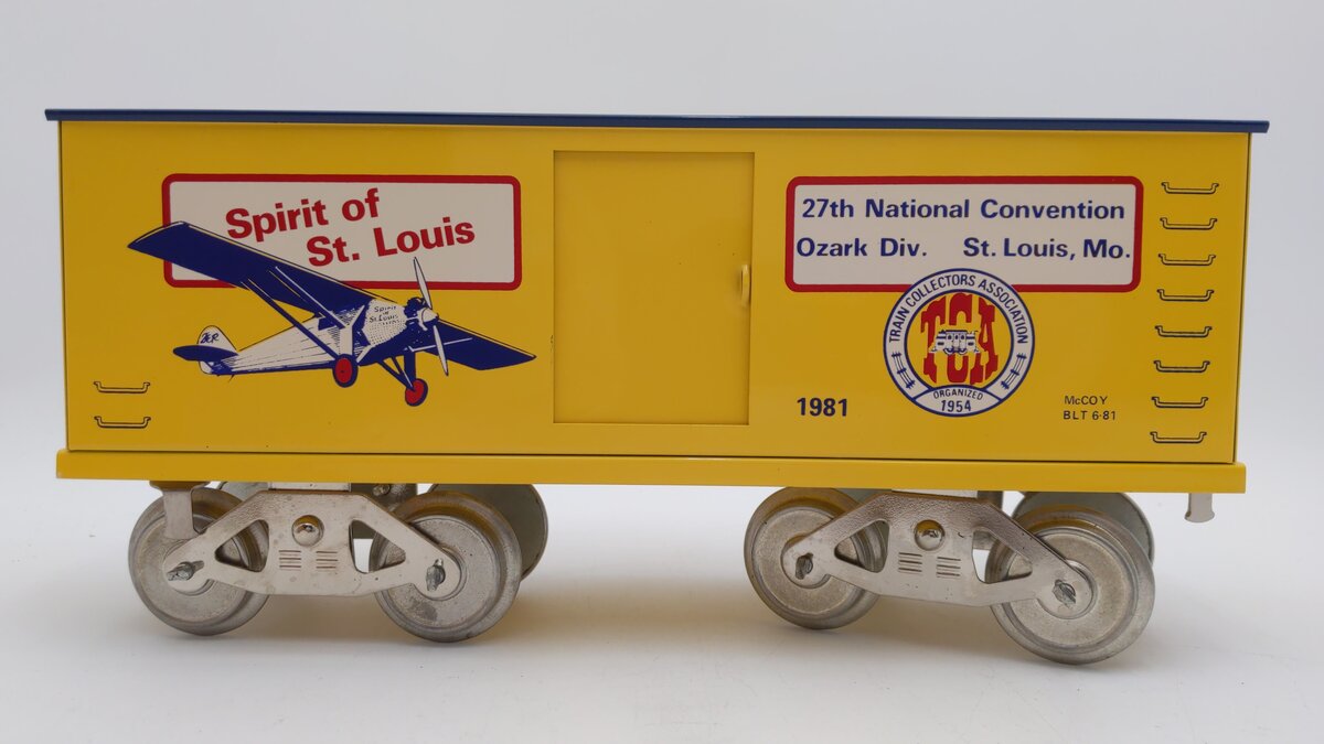 McCoy 1981 Standard Gauge Spirit of St. Louis Boxcar LN/Box
