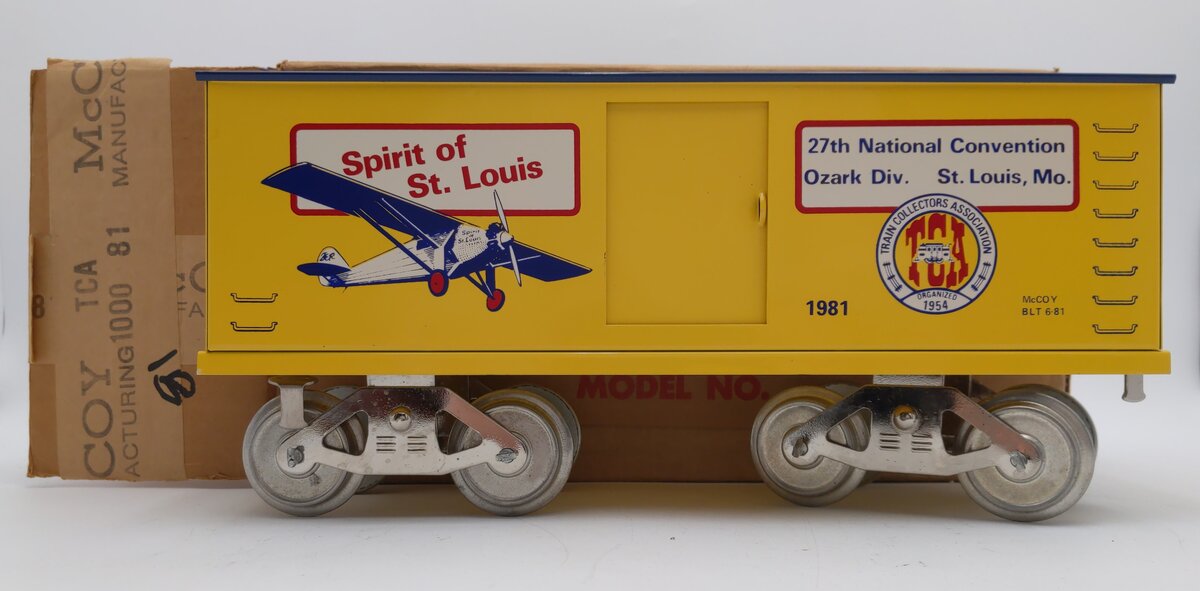McCoy 1981 Standard Gauge Spirit of St. Louis Boxcar LN/Box