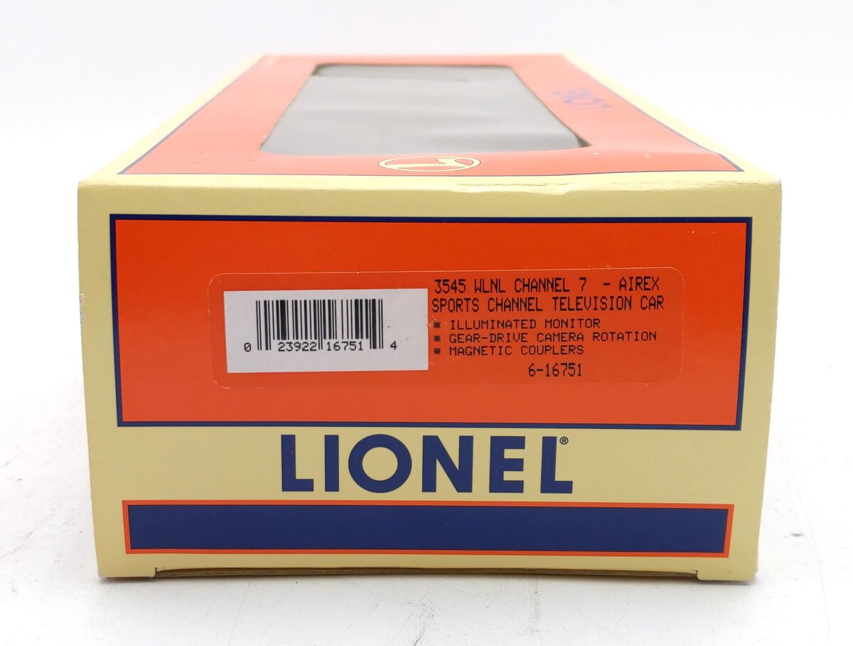 Lionel 6-16751 O Gauge WLNL Channel 7-Airex Sports Channel TV Car EX/Box