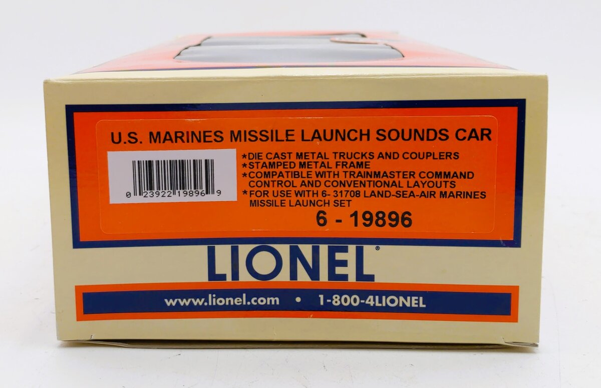 Lionel 6-19896 O Gauge U.S. Marines Missile Launch Sounds Box Car #45 LN/Box
