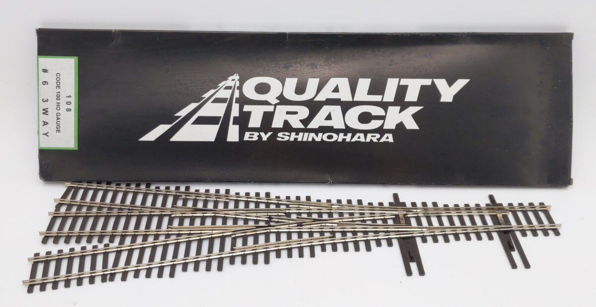 Shinohara Track 108 HO Code 100 Nickel Silver #6 3-Way Turnout Switch Track
