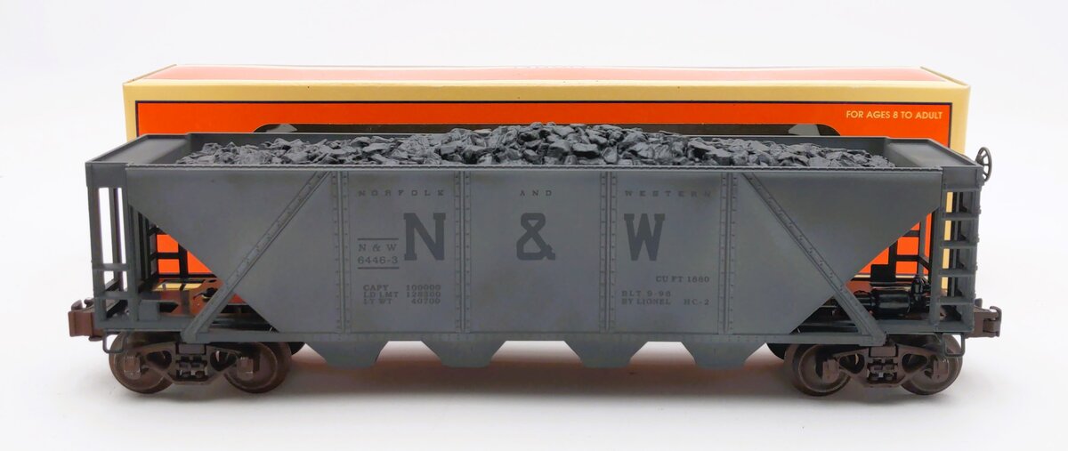 Lionel 6-19327 N&W 4-Bay Weathered Hopper w/ Coal Load #6446-3 LN/Box