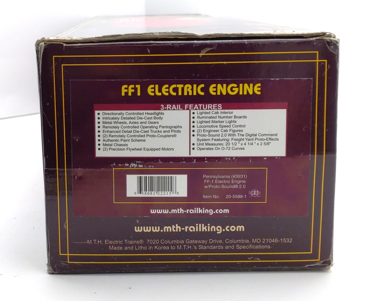 MTH 20-5588-1 O Gauge Pennsylvania FF-1 Electric Locomotive w/PS 2.0 #3931