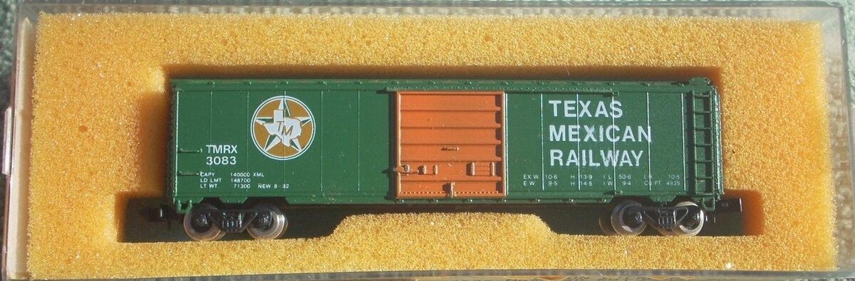 Con-Cor N Scale Texas Mexican Railway Box Car #3083 LN/Box