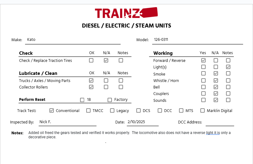 Kato 126-0311 N American Freedom Train 4-8-4 GS-4 Steam Locomotive #4449 EX/Box