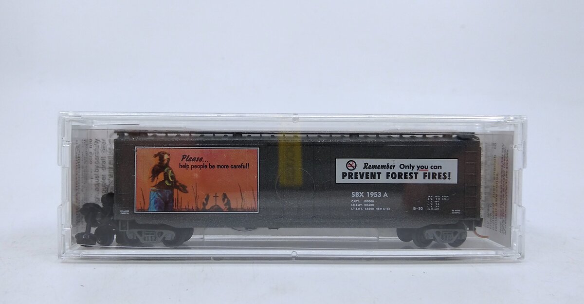Micro-Trains 03200401 N Smokey Bear Forest Fire Prevention 50' Boxcar #1953A EX/Box