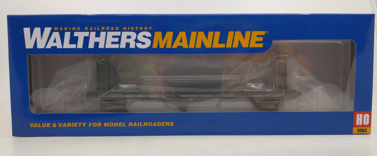 Walthers 910-5854 HO Weyerhaeuser 60' Pullman-Standard Bulkhead Flatcar #1104