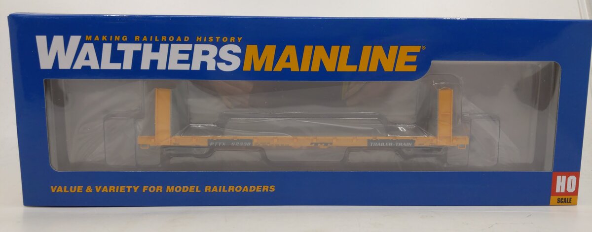 Walthers 910-5851 HO PTTX RTR 60' Pullman-Standard Bulkhead Flatcar #92338