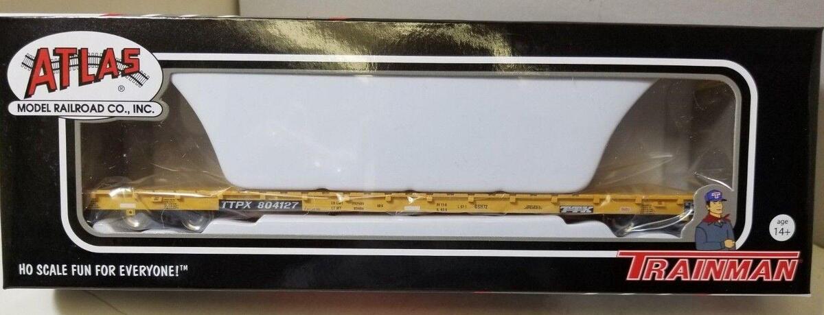 Atlas 20006445 HO TTX TM 68' Bulkhead Flat Car #804127