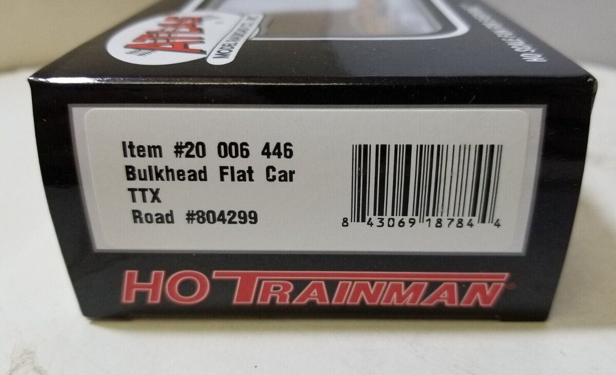 Atlas 20006446 HO TTX TM 68' Bulkhead Flat Car #804299