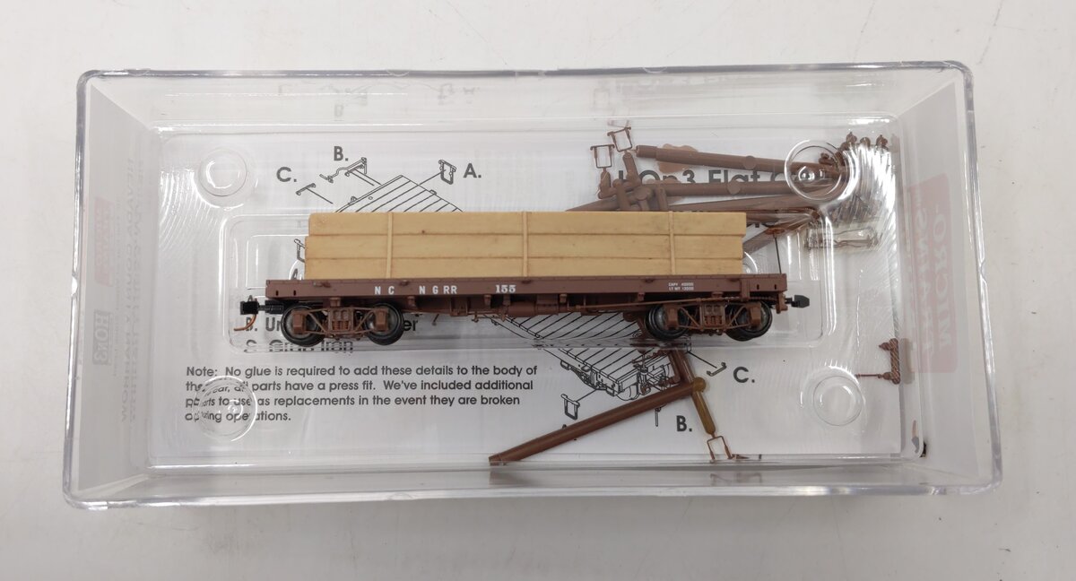 Micro-Trains 85500040 HOn3 Nevada County 30' Flatcar w/Wood Stack Load#155