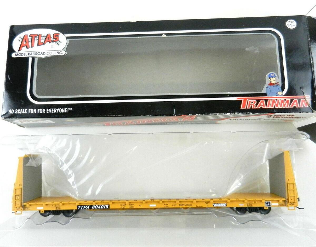 Atlas 20000858 HO TTX Trainman Bulkhead Flat Car #804015