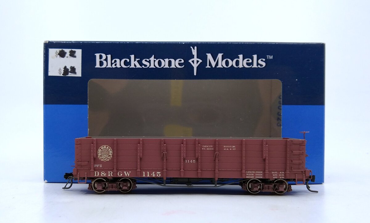Blackstone Models 340401 HOn3 DRGW 1000 Series High Side Gondola #1145