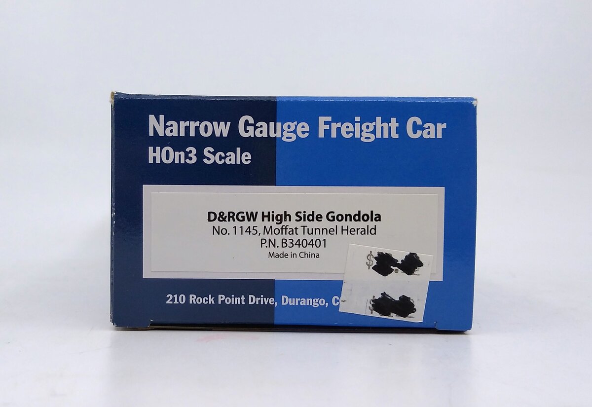 Blackstone Models 340401 HOn3 DRGW 1000 Series High Side Gondola #1145