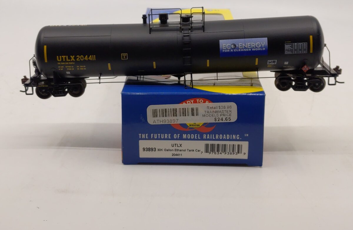 Athearn 93893 HO Scale UTLX 30,000-Gallon Ethanol Tank Car #204411