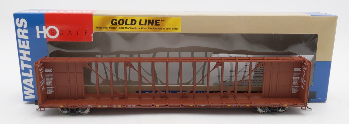 Walthers 932-41464 HO 72' Centerbeam Flat Car ATW # 300136 Gold Line