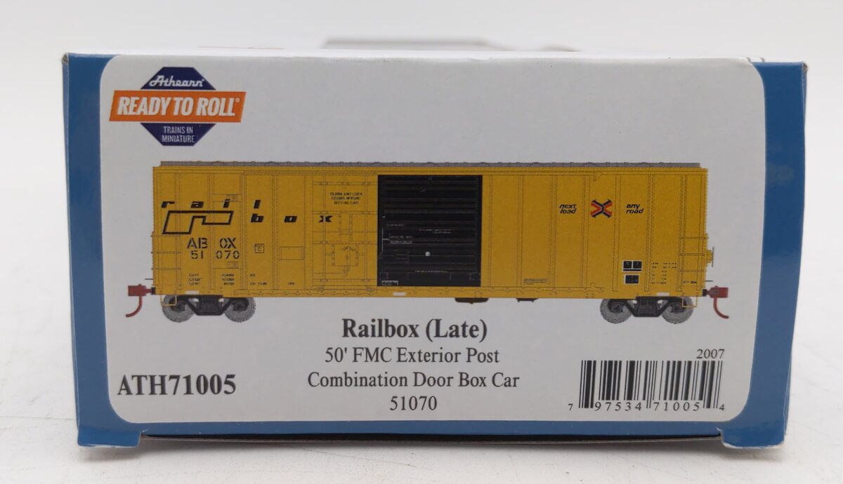 Athearn 71005 HO RailBoxcar/Late 50' FMC Ex-Post Combo Boxcar #51070