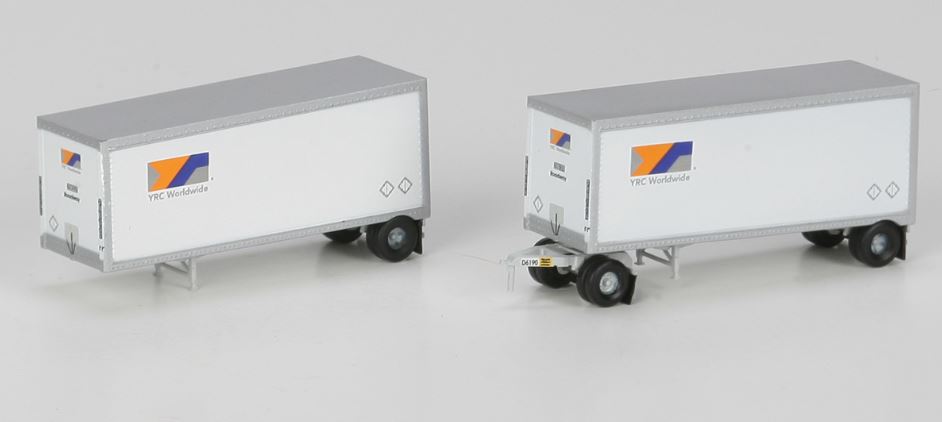 Athearn 28306 N YRC Ready-to-Run 28' Trailers with Dolly #1 (Box of 2)