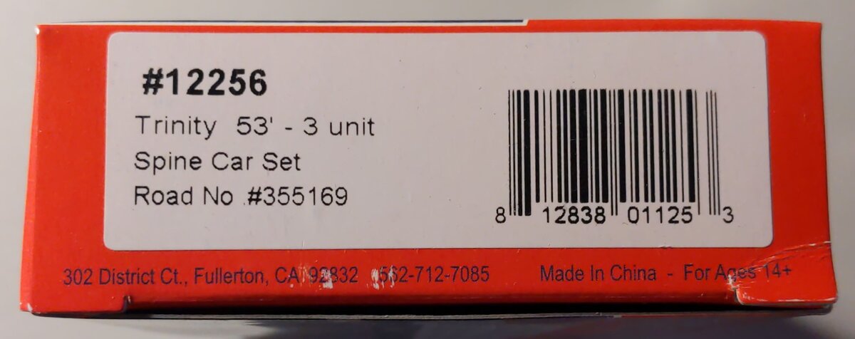 BLMA Models 12256 N Scale TTAX 53' Trinity 3-Unit Spine Car #355169 Set EX/Box