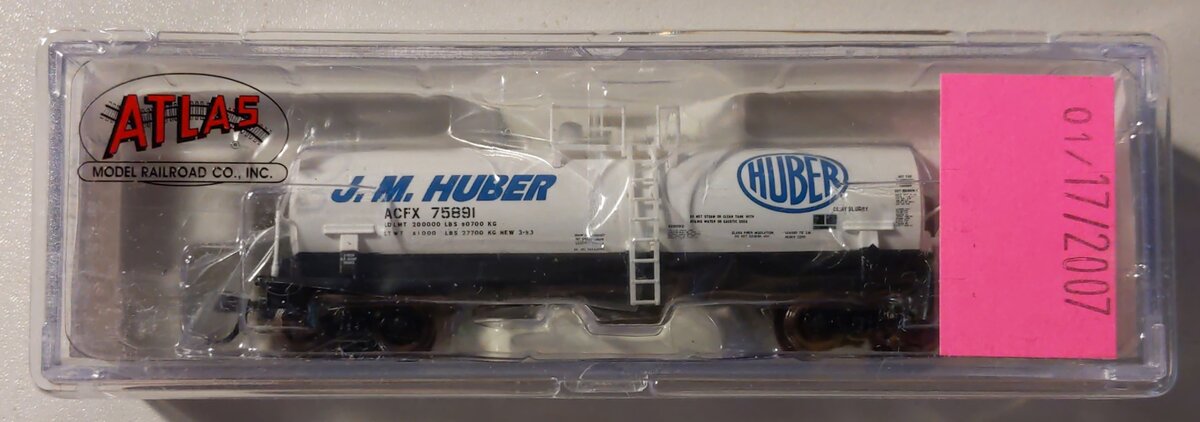 Atlas 34826 N J.M. Huber ACFX Kaolin Tank Car #75891