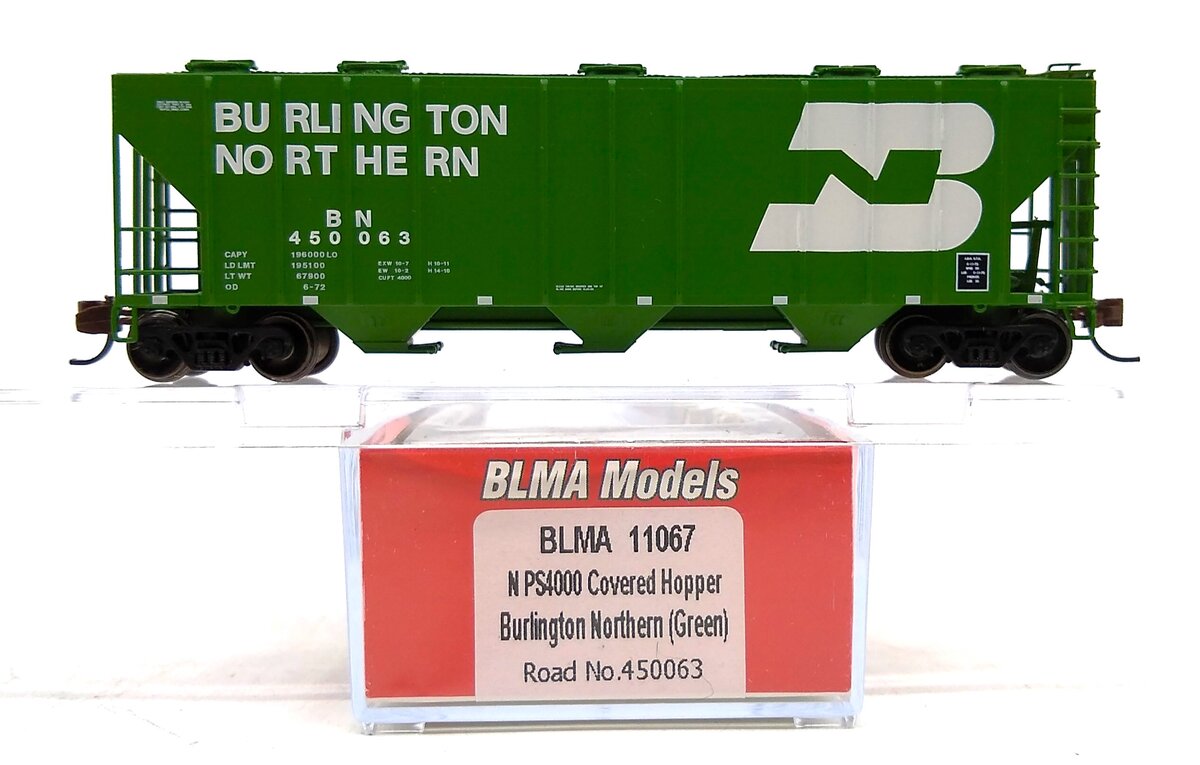BLMA Models 11067 N Burlington Northern PS4000 Covered Hopper #450063 LN/Box