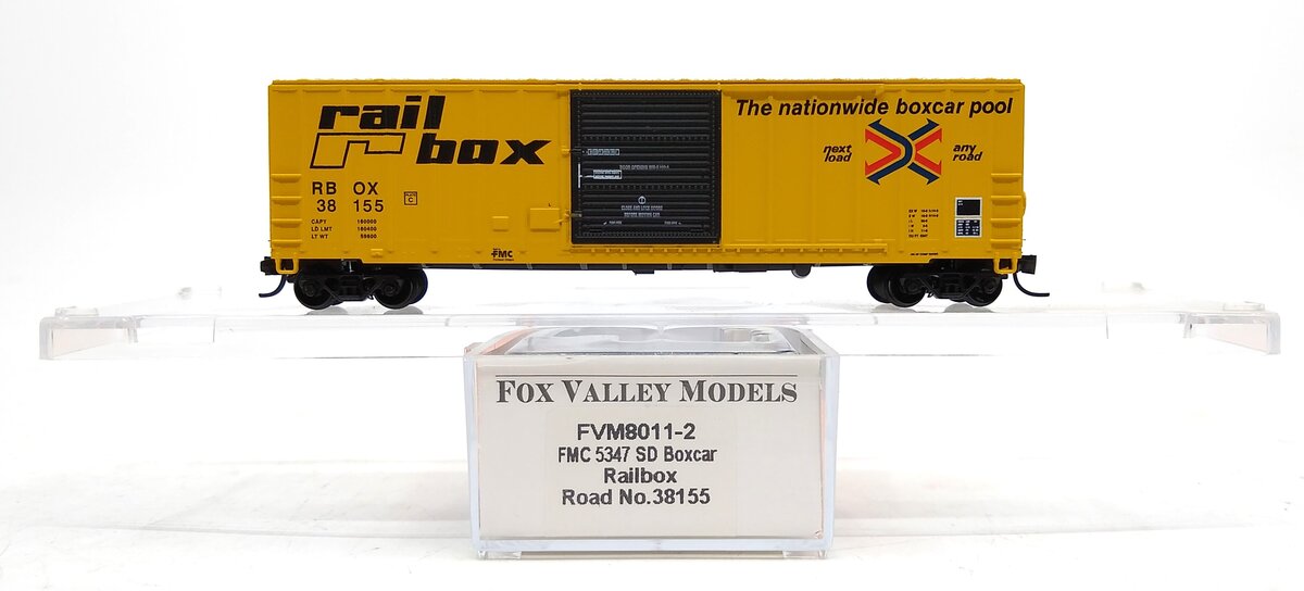 Fox Valley Models 8011-2 N Railbox FMC 5347 SD Boxcar #38155 LN/Box
