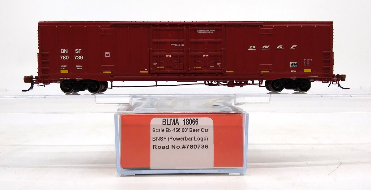 BLMA Models 18066 N Burlington Northern Santa Fe Bx-166 60' Beer Car #780736