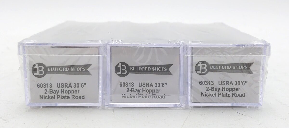Bluford Shops 60313 N Scale Nickel Plate Road 30' 6" 2-Bay Hopper 3-Pack