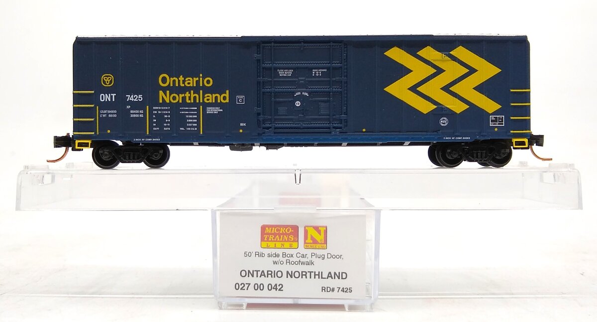 Micro-Trains 02700042 N Ontario Northland 50' Plug Door Rib Side Boxcar #7425