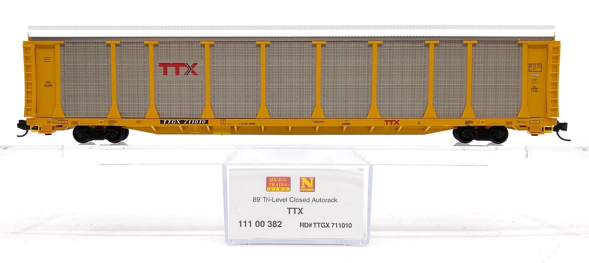 Micro-Trains 11100382 N TTX 89' Tri-Level Enclosed Autorack #711010