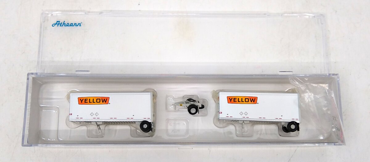 Athearn 10759 N Yellow 28' Trailers with Dolly #2 (Pack of 2)