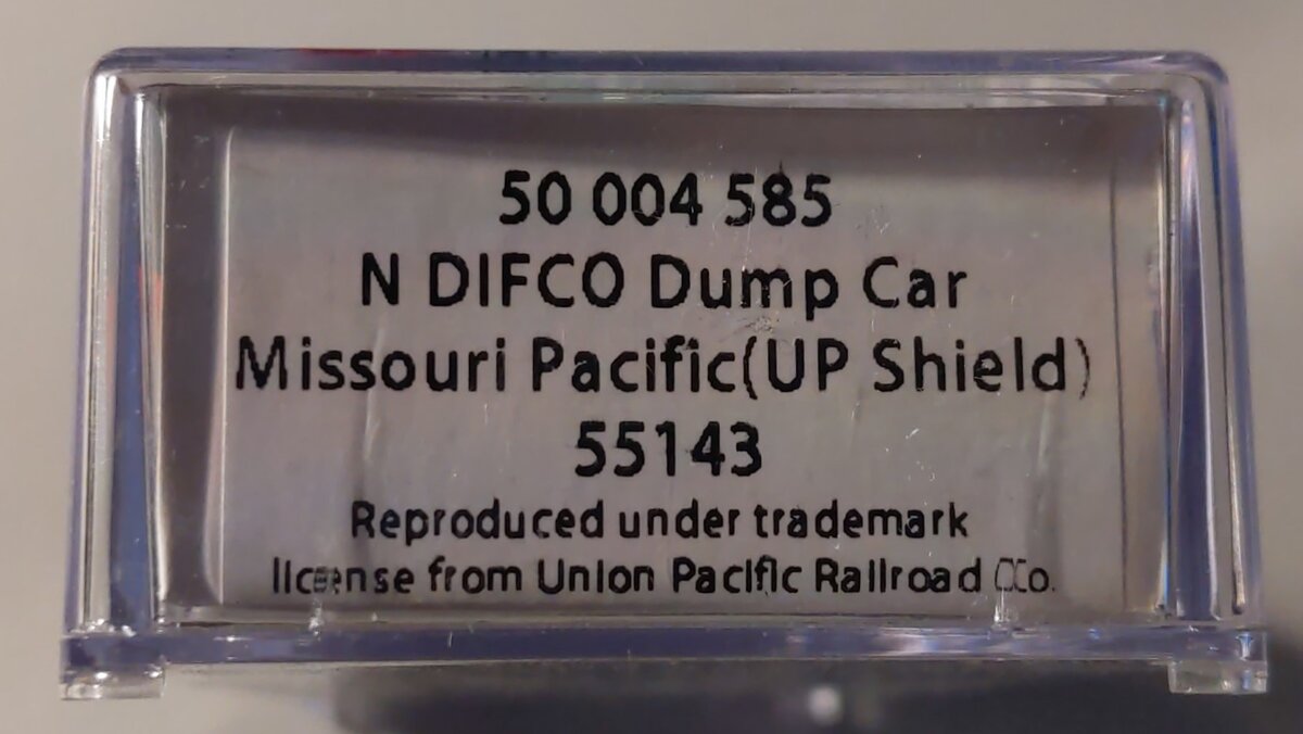 Atlas 50004585 N Missouri Pacific UP Shield Difco Side Dump Car #55143
