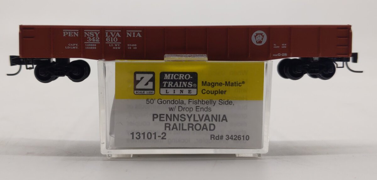 Micro-Trains 13101-2 Z Scale Pennsylvania 50' Gondola w/ Drop Ends #342610 LN/Box