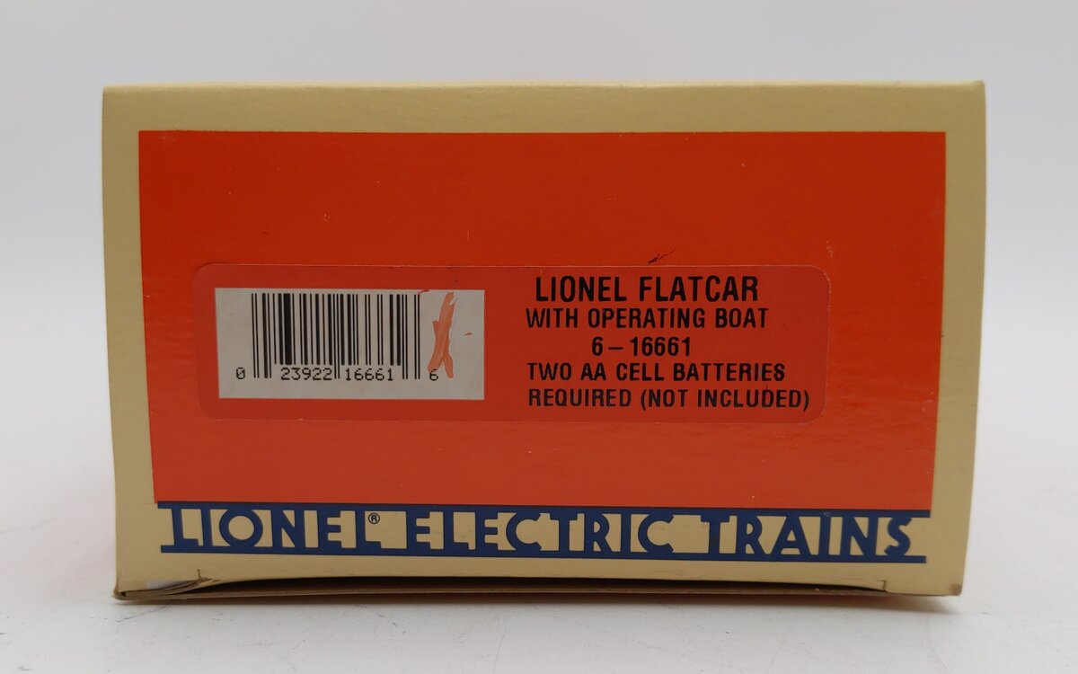 Lionel 6-16661 O Gauge Lionel Flatcar with Motorized Boat LN/Box