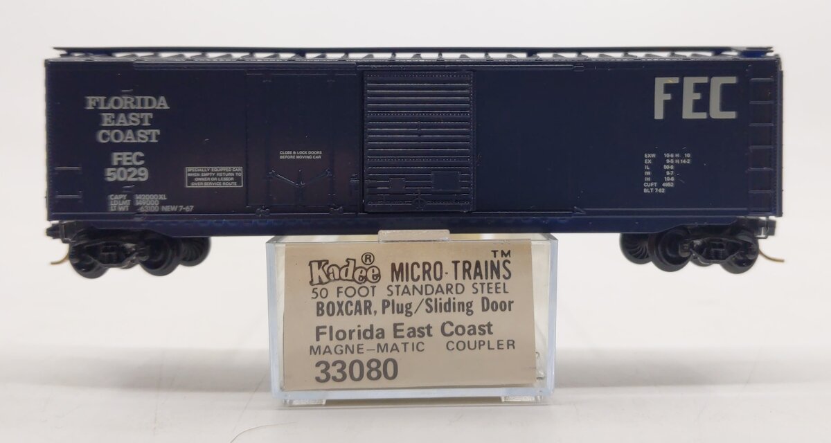 Micro-Trains 03300080 N Florida East Coast 50' Standard Boxcar #5029 LN/Box