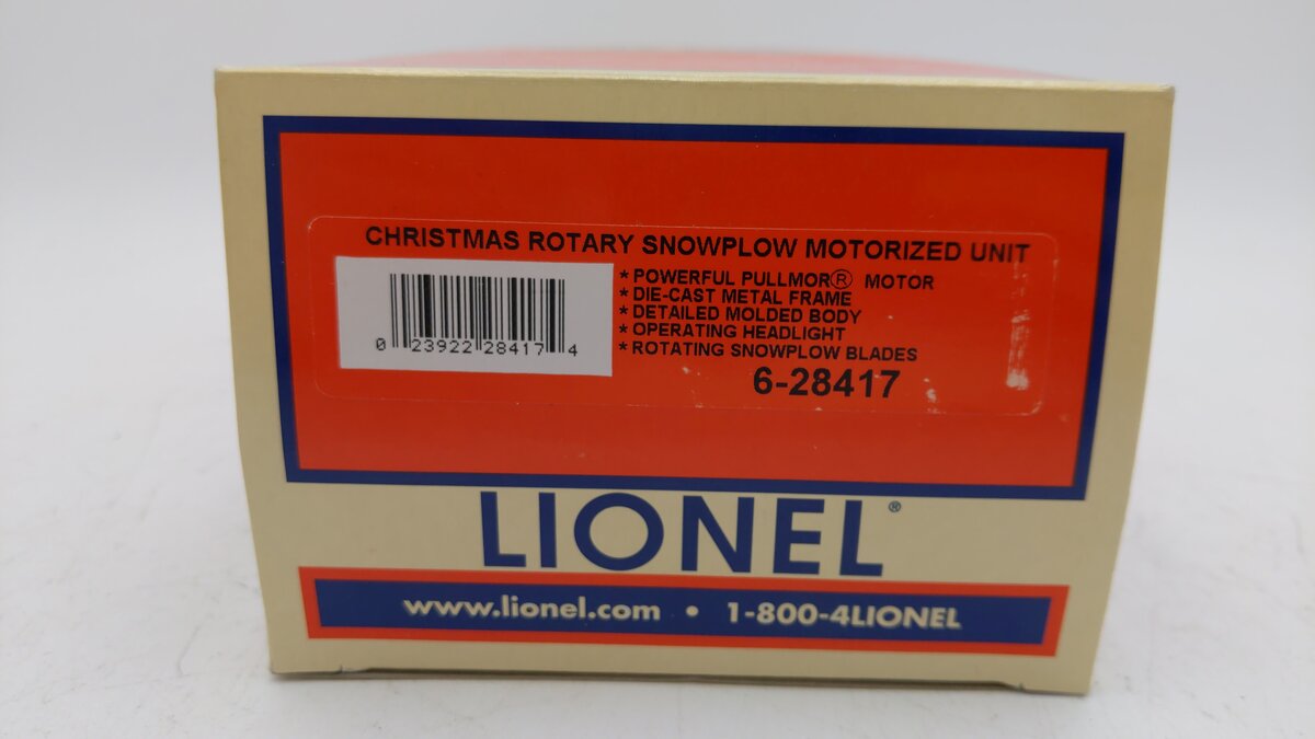 Lionel 6-28417 O Christmas Rotary Snow Plow LN/Box