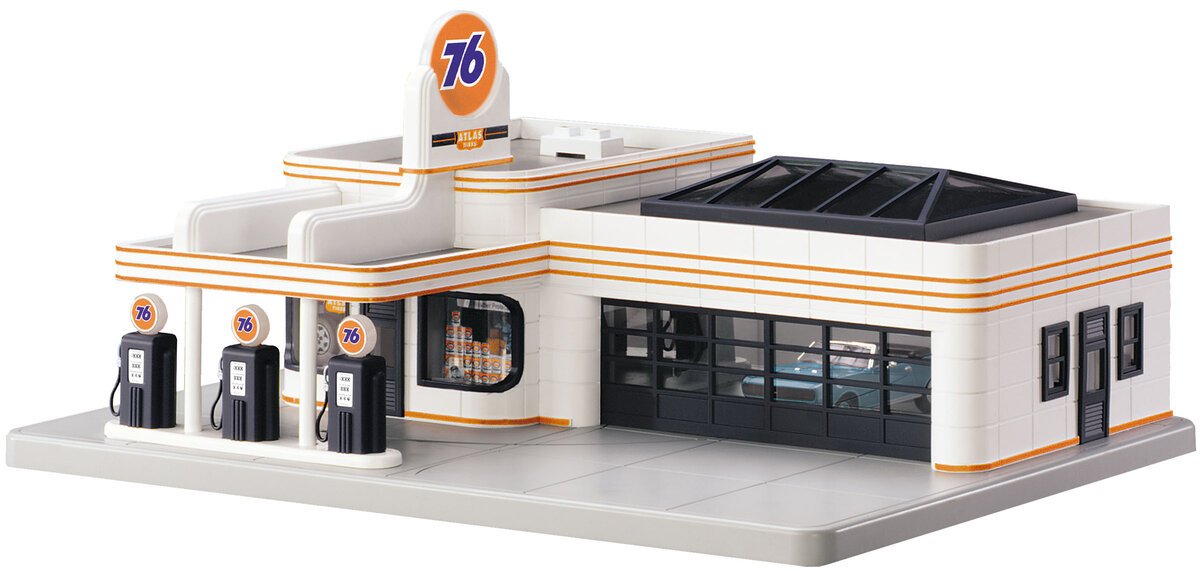 MTH 30-9109 O Gauge Union 76 Operating Gas Station NIB