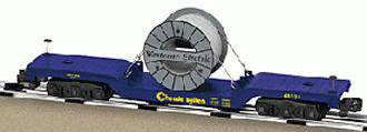 American Flyer 6-48531 S Scale Chessie Flatcar with Cable Reel