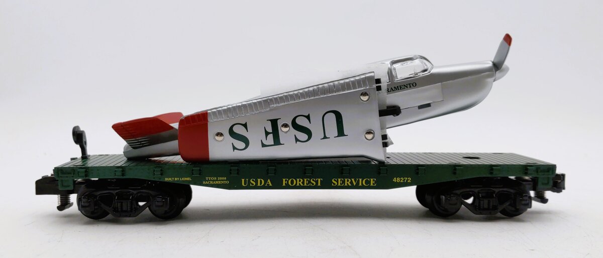 American Flyer 6-48272 S Smokey The Bear TTOS 2008 Flat Car with Airplane NIB