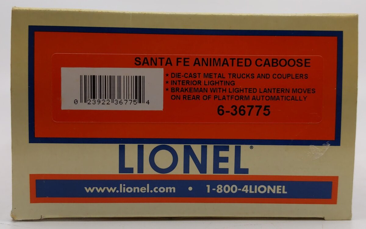 Lionel 6-36775 O Gauge Santa Fe Animated Caboose #999010