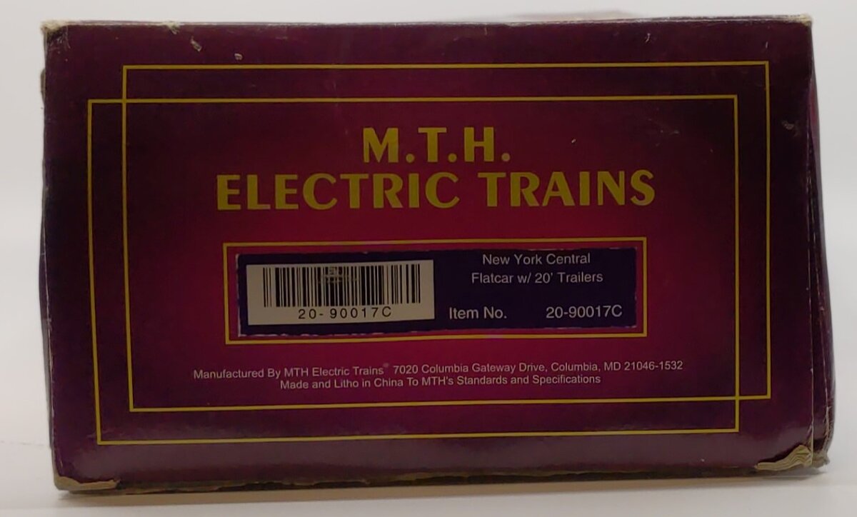 MTH 20-90017C O Gauge New York Central Flatcar w/Trailers #499388 LN/Box