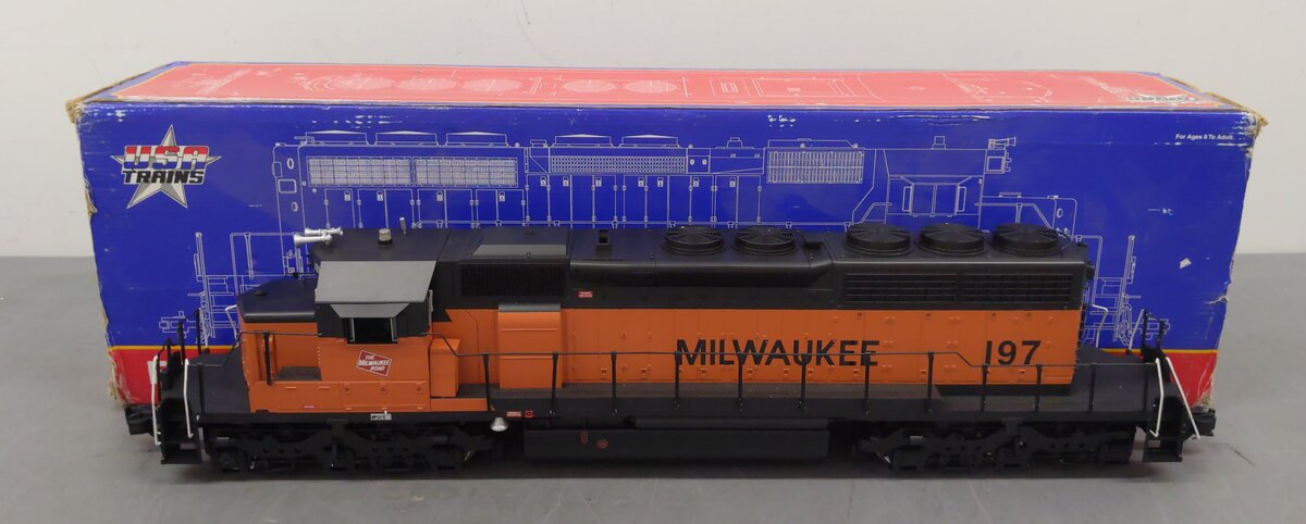 USA Trains 22312 G Milwaukee Road SD40-2 Powered Diesel Locomotive #197 EX/Box