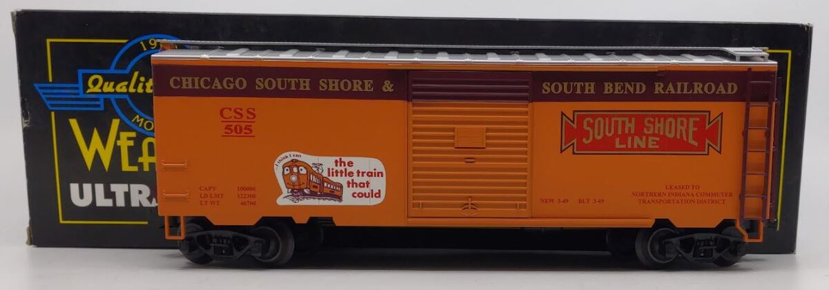 Weaver U2143LD Chicago South Shore 40' Boxcar #505 (3 Rail) LN/Box