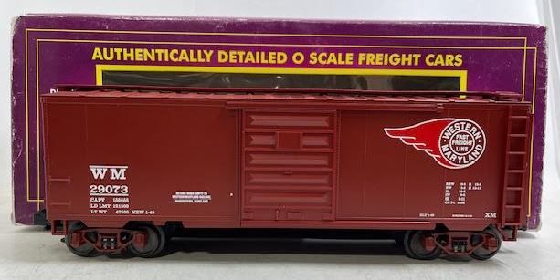 MTH 20-93074 O Gauge Western Maryland 40' Single Door Box Car #29073 NIB