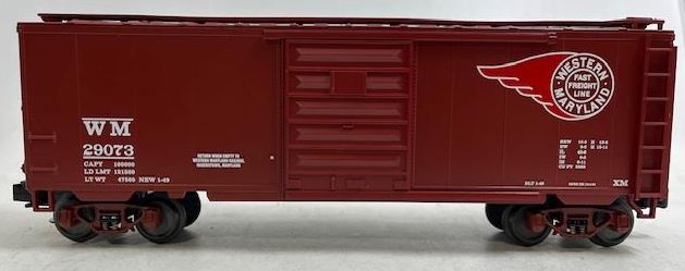MTH 20-93074 O Gauge Western Maryland 40' Single Door Box Car #29073 NIB